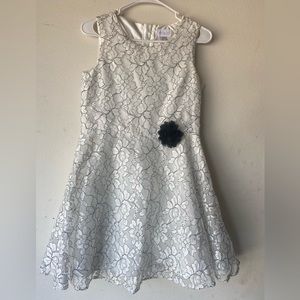 White dress with black little flowers